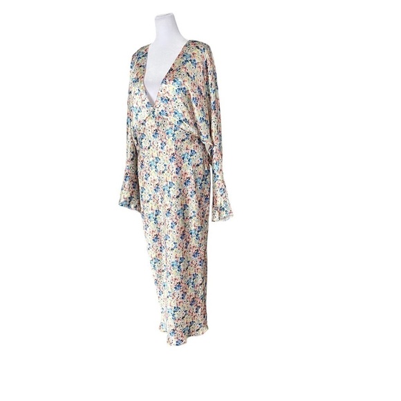 Asos Batwing Bias Cut Midi Dress Ditsy Print NWT Size 12 - Picture 4 of 14